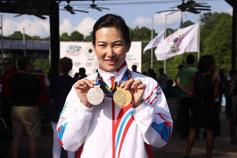 O.Gundegmaa wins gold and silver medals at ISSF World Cup Rifle