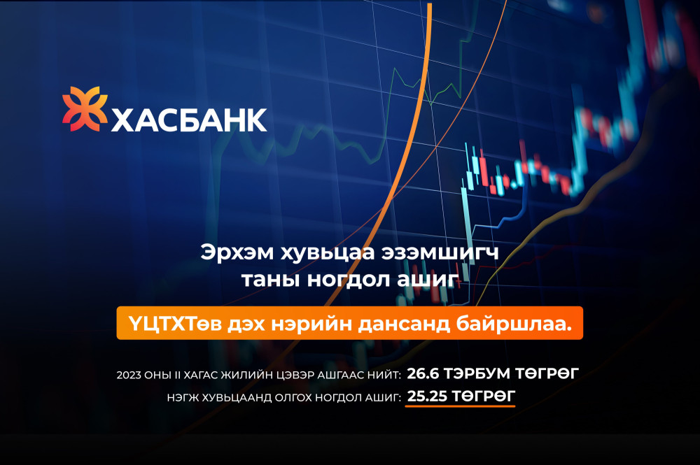 ХасБанк ХК хагас жилийн ногдол ашиг болох 26.6 тэрбум төгрөгийг хувьцаа ...